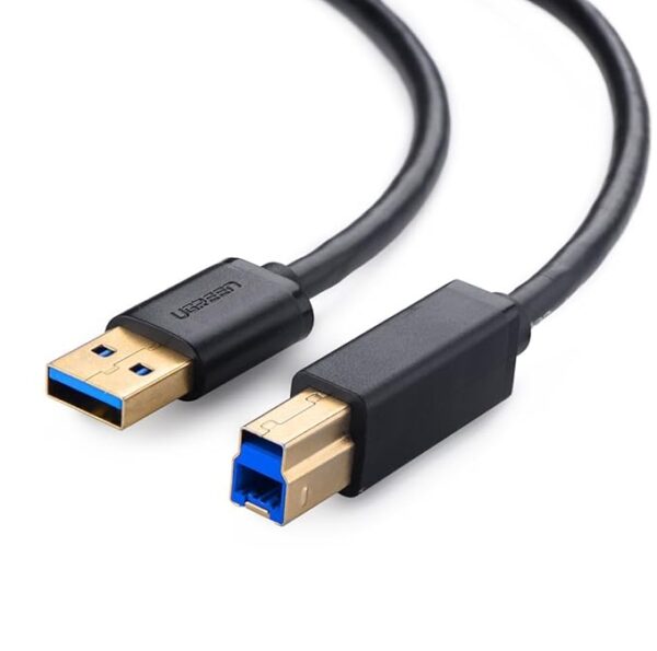 Ugreen USB 3.0 A Male to B Male, 24K Gold Plated Connector, Multiple Interior Shielding, 28+24AWG,OD