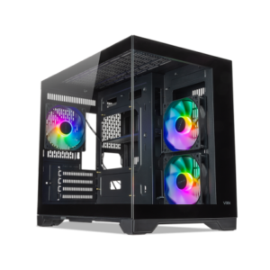 Tecware VXM2 Dual chamber MATX case, w/ 3 x Black ARGB Fans (Black) TWCA-VXM2-BKAR
