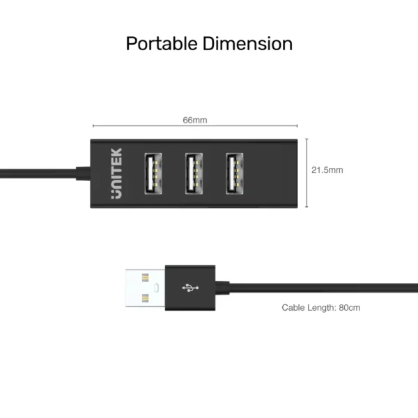 Unitek 4 Port USB2.0 Hub Y-2140 - Image 4
