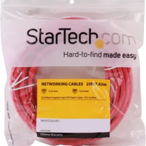 StarTech N6PATCH25RD Startech 25 ft Red Cat6 UTP Snagless Patch Cable