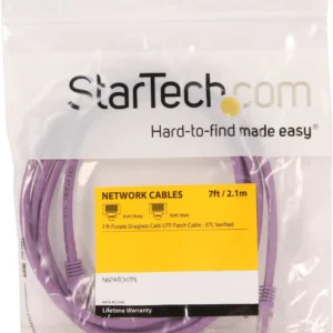 StarTech N6PATCH7PL Startech 7 ft Purple Cat6 UTP Snagless Patch Cable
