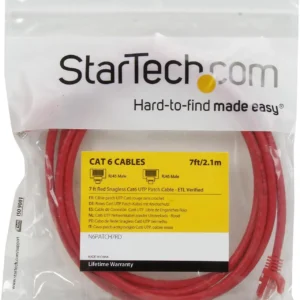 StarTech N6PATCH7RD Startech 7 ft Red Cat6 UTP Snagless Patch Cable