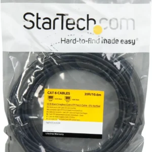 StarTech N6PATCH35BK Startech 35 ft Black Cat6 UTP Snagless Patch Cable