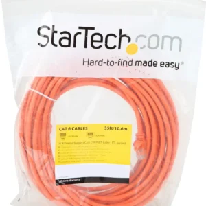 StarTech N6PATCH35OR Startech 35 ft Orange Cat6 UTP Snagless Patch Cable
