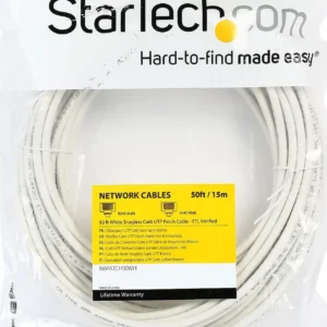 StarTech N6PATCH50WH Startech 50 ft White Cat6 UTP Snagless Patch Cable