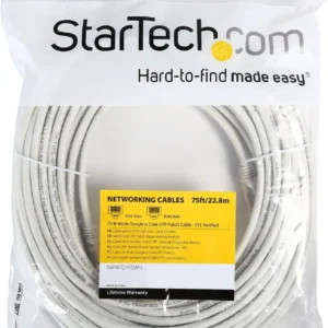 StarTech N6PATCH75WH Startech 75 ft White Cat6 UTP Snagless Patch Cable