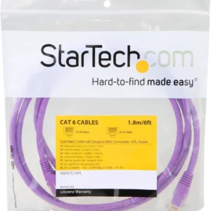 StarTech N6PATCH6PL Startech 6 ft Purple Snagless UTP Cat6 Patch Cable