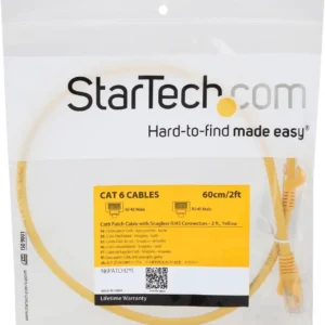 StarTech N6PATCH2YL Startech 2 ft Yellow Snagless UTP Cat6 Patch Cable