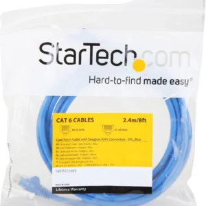 StarTech N6PATCH8BL Startech 8 ft Blue Snagless UTP Cat6 Patch Cable