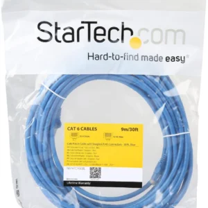 StarTech N6PATCH30BL Startech 30 ft Blue Snagless UTP Cat6 Patch Cable