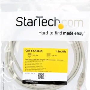 StarTech N6PATCH6GR Startech 6 ft Gray Snagless UTP Cat6 Patch Cable