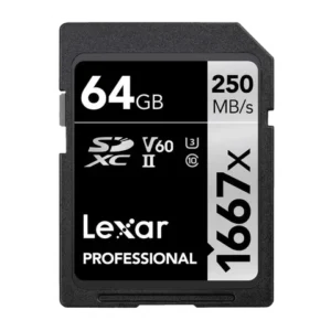 LEXAR Professional 1667x 64GB SDXC R250/W80 MB/s (SILVER Series)