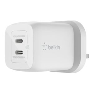 BELKIN 65W DUAL USB-C CHARGER, GAN WITH PPS-WCH013MYWH