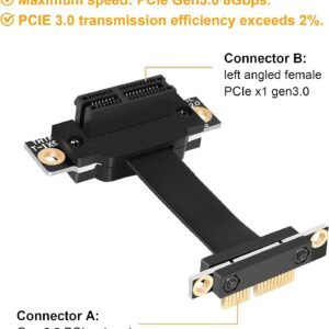 OEM I503011A1 PCIE X1 Riser Cable Dual 90 Degree Right Angle PCIe 3.0 X1 to X1 5cm