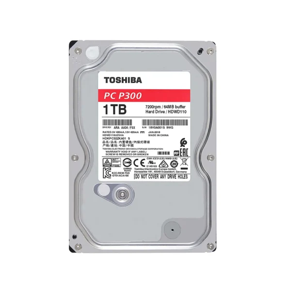 Toshiba IHDD - 3.5" P300 1TB 7200RPM 64MB SATA - Image 2