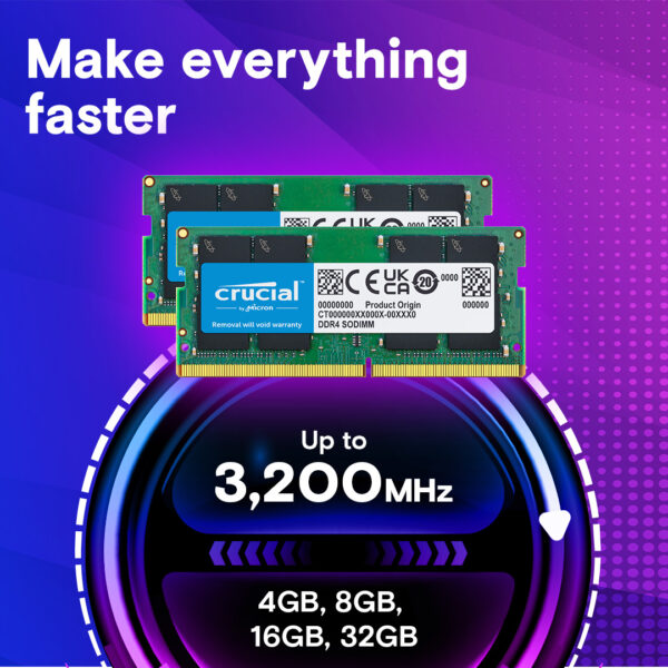 Crucial 32GB DDR4-3200 SODIMM CL22 (16Gbit) - Image 2
