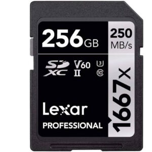 LEXAR Professional 1667x 256GB SDXC R250/W80 MB/s (SILVER Series)