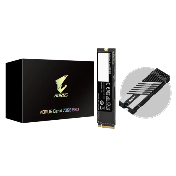 Gigabyte AORUS Gen4 7300 2TB M.2-2280 PCIe 4.0 X4 NVME Solid State Drive (AG4732TB) - Image 4