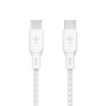 BELKIN BRAIDED USBC TO C 2.0 100W CABLE 3M WHT CAB014BT3MWH
