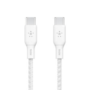 BELKIN BRAIDED USBC TO C 2.0 100W CABLE 3M WHT CAB014BT3MWH