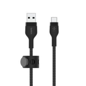 Belkin USB-A to USB-C Braided Silicone Cable Black Charge Pro Flex CAB010BT1MBK