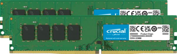 Crucial 32GB Kit (2x16GB) DDR4-2400 UDIMM CL17 (8Gbit)