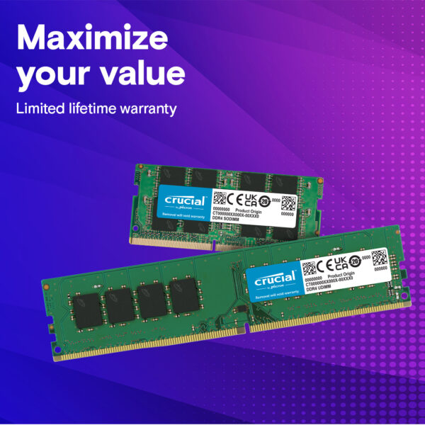 Crucial 32GB Kit (2x16GB) DDR4-2400 UDIMM CL17 (8Gbit) - Image 3