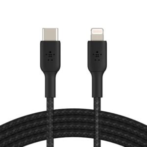 Belkin Braided USB-C to Lightning Cable1M Black-CAA004BT1MBK