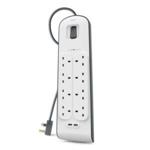 BELKIN 8 OUTLET SURGE PROTECTION STRIP W/2USB PORT-BSV804SA2M