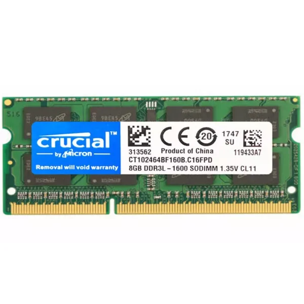 RAM SODIMM DDR3L 16GB PC3L-12800 1600MHz CL11 1.35V Crucial
