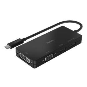 Belkin AVC003btBK USB-C Video Adapter (Black) with HDMI, VGA, DisplayPort, and DVI