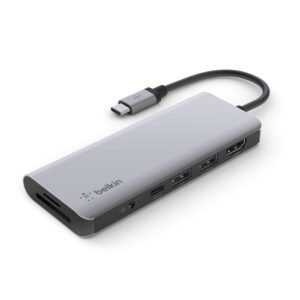 Belkin USB-C 7-in-1 Multiport Dock,Grey,AVC009BTSGY
