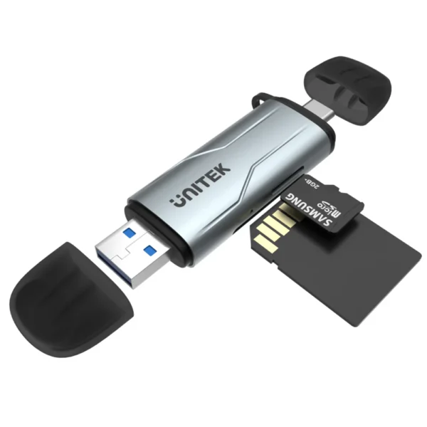 Unitek R1010A 2-in-1 USB-C and USB 3.0 Card Reader - Image 2