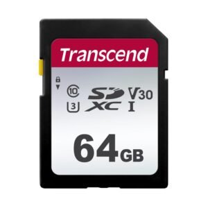 Transcend 64GB SDXC UHS-I U3 V30 Memory Card (TS64GSDC300S)