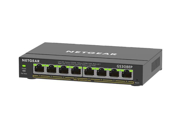 NETGEAR 8 Port Gigabit Ethernet Smart Managed Plus PoE Switch (GS308EP) - with 8 x PoE+ @ 62W, Deskt - Image 2