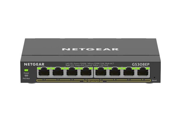 NETGEAR 8 Port Gigabit Ethernet Smart Managed Plus PoE Switch (GS308EP) - with 8 x PoE+ @ 62W, Deskt - Image 3