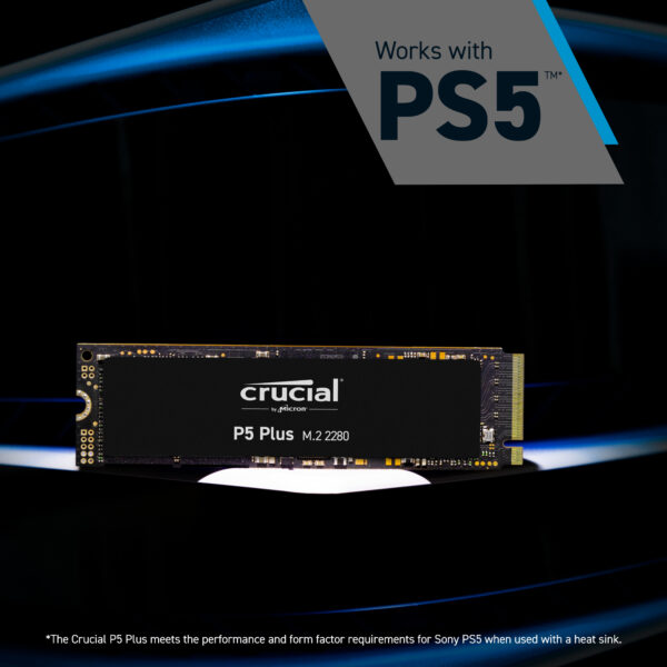 Crucial P5 Plus 2TB Gen4 NVMe M.2 SSD with Heatsink - Image 2