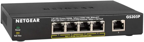 Netgear GS305P-100PES 5PT POE GIGABIT SWITCH