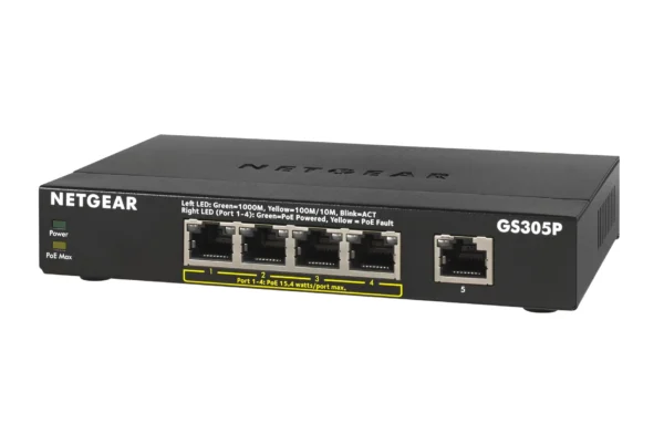 Netgear GS305P-100PES 5PT POE GIGABIT SWITCH - Image 2