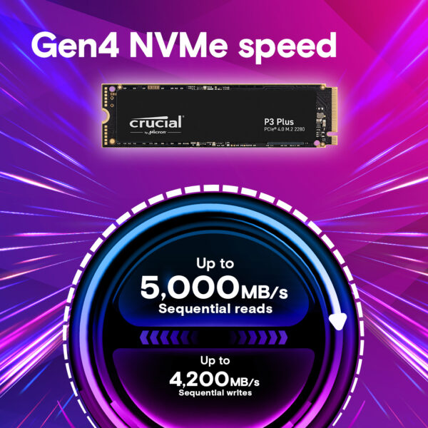 Crucial® P3 Plus 1000GB 3D NAND NVMe PCIe® M.2 SSD - Image 2