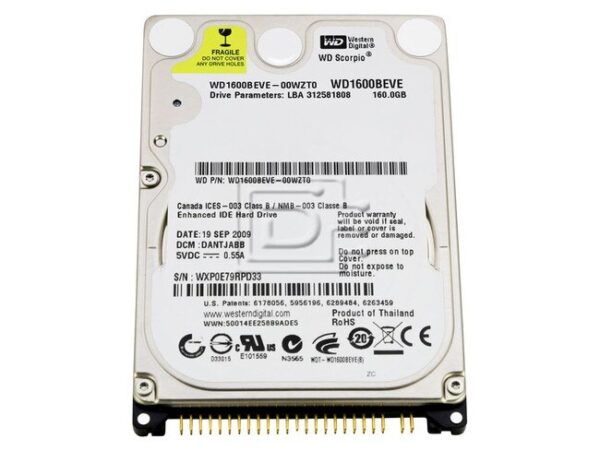 Western Digital WD1600BEVE 2.5 inch PATA / IDE Hard Disk
