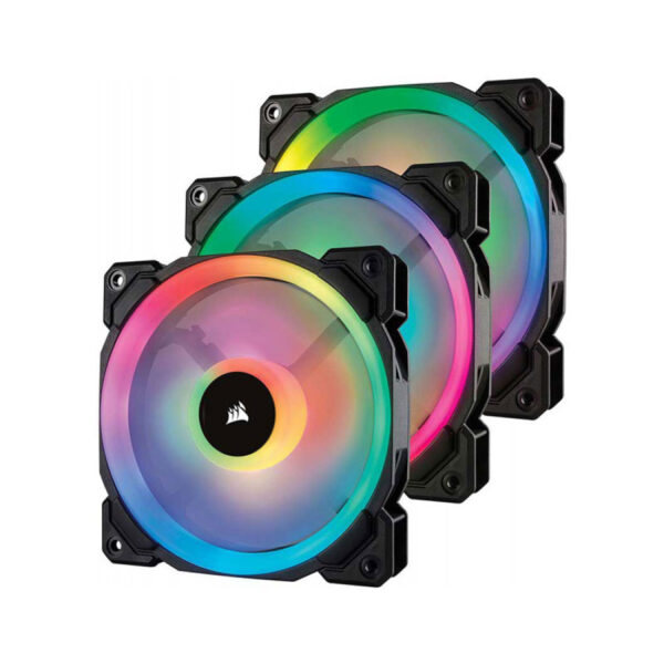 CORSAIR CO-9050072-WW Series LL120 RGB 120mm Dual Light Loop RGB LED PWM Fan 3 Fan Pack with Lighting Node Pro - Image 2