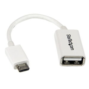 Startech White 5in Micro USB to USB OTG Host Adapter M/F