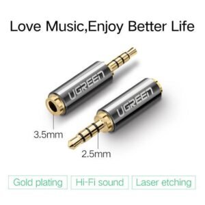 Ugreen 20502 3.5mm Female Jack to 3.5mm Male Plug Audio Connector for Headphone EarPhone (1 Pack)