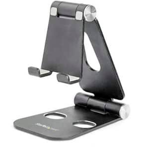 Startech USPTLSTNDB Universal smartphone and tablet stand - Black