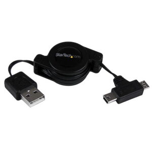 Startech USBRETAUBMB 2.5ft USB to Mini Micro USB Retractable Cable