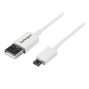 Startech  USBPAUB1MW 1 m White ABS Micro USB Cable - A to Micro B