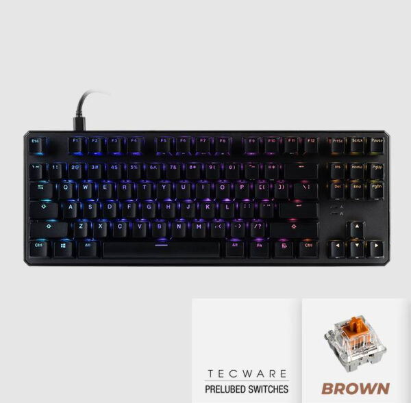 Tecware Phantom+ 87 (Black) Brown Switch (Tactile, 50g) - Image 2