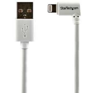 Startech USBLT2MWR 6ft Angled Lightning to USB Cable - White