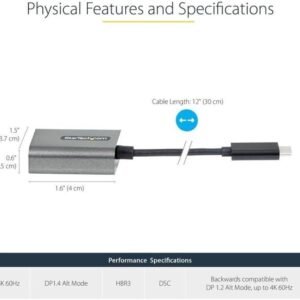 STARTECH CDP2DPEC Startech USB C to DisplayPort 1.4 Adapter 8K/4K